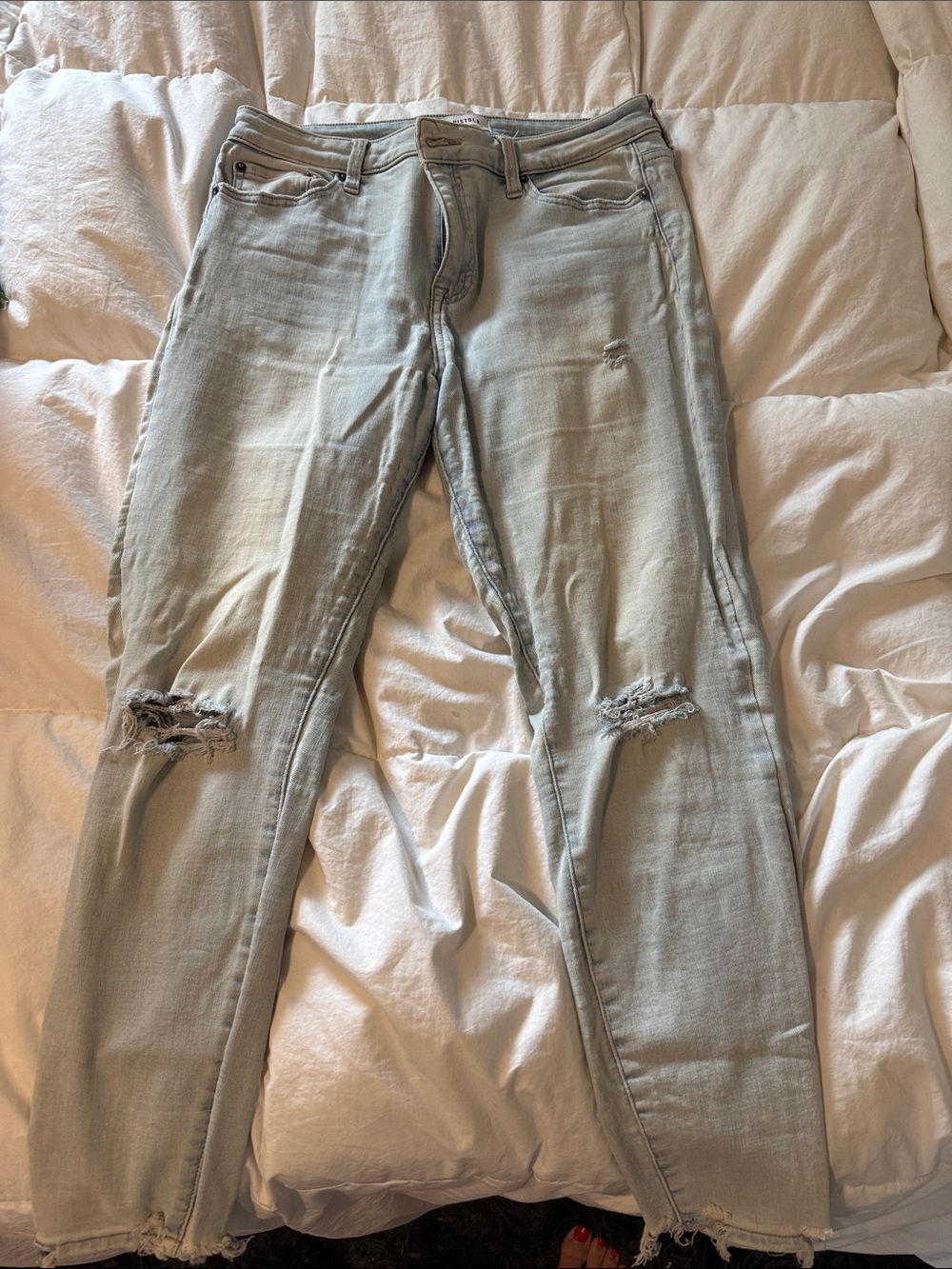 pistola Light Blue Distressed Skinny Jeans